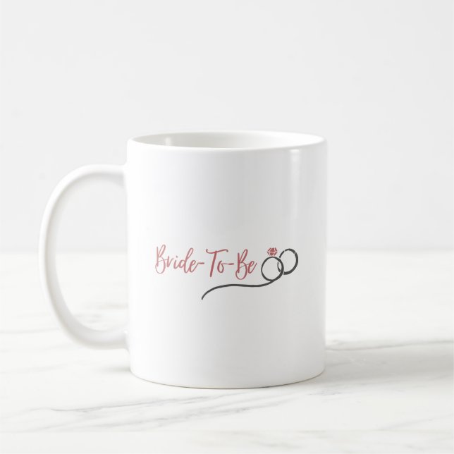 Enkel Modern Rosa Brud Att Bli | Chic Brudtjej  Kaffemugg (Vänster)