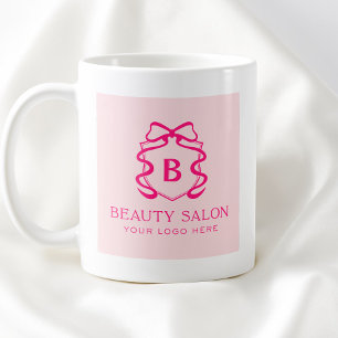 Enkel Modern Rosa Företag Logotyp Skönhetsaffär Kaffemugg