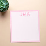 Enkel modern Rosa Monogram Anteckningsblock<br><div class="desc">Skapa ditt eget monogrampapper i personligen med anpassningsbar initialer eller namn i modern minimalistisk typografi.</div>