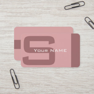 Enkel modern Rosa Monogram Visitkort
