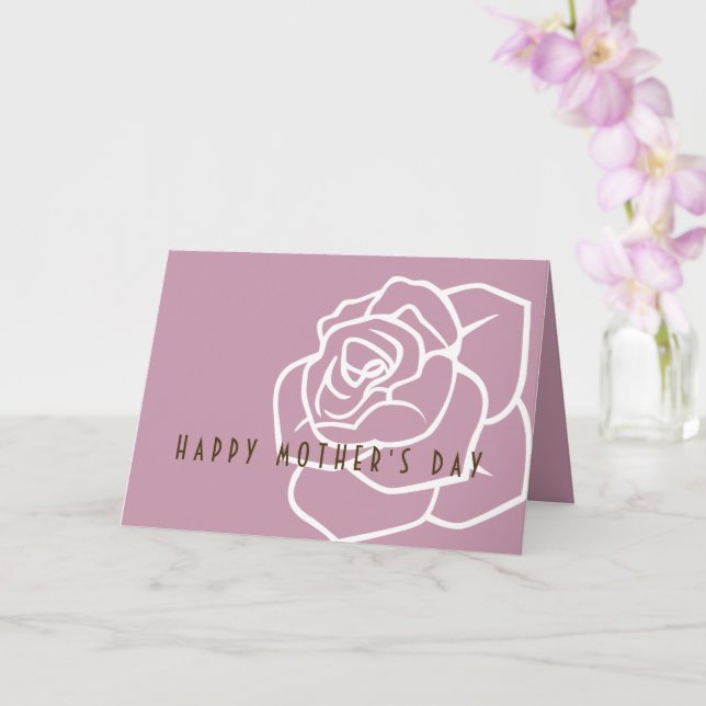 Enkel Modern Rosa Ros Morsdags Kort (Orkide)
