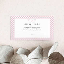 Enkel Modern Rosa Rutig Båge Blöja Lotteri Tilläggskort