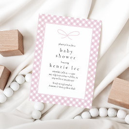 Enkel, modern, Rosa, skuva för babykläder Inbjudningar