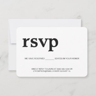 Enkel modern RSVP utan att skicka reserverad plats OSA Kort