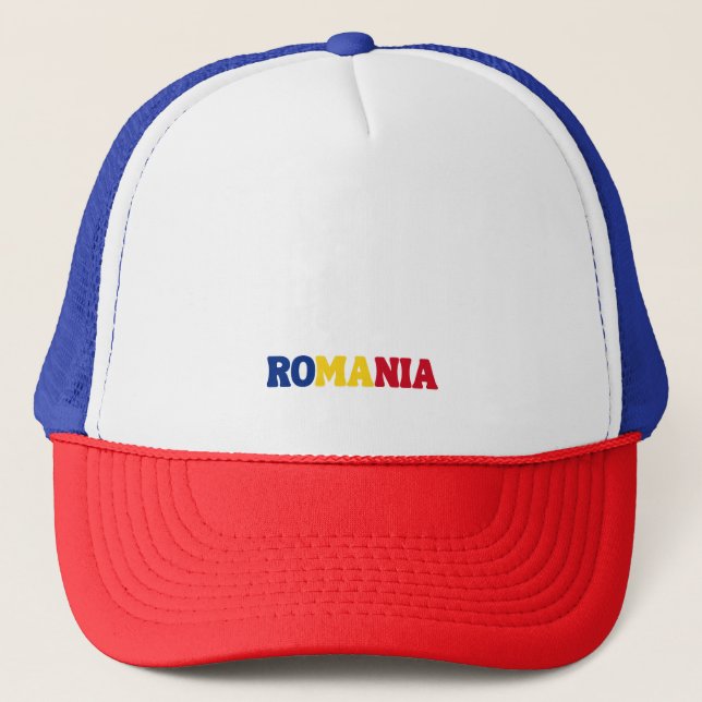Enkel Modern Rumänien National Flagga Apparel Keps (Framsida)