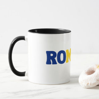 Enkel Modern Rumänien National Flagga Apparel Mugg