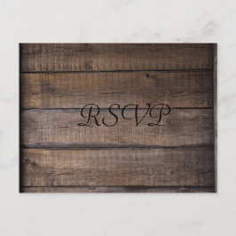 Enkel Modern Rustic Black & Brown-Bröllop OSA Vykort