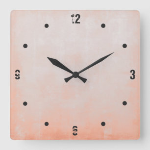 Enkel Modern Rustic Peach Grått-Abstrakt Fyrkantig Klocka