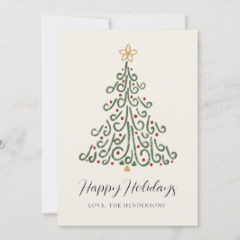 Enkel Modern Rustik Julgran Julkort