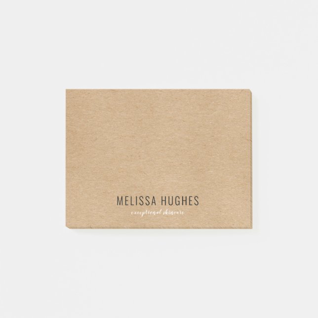 Enkel Modern Rustik Kraft Boho Post-it Block (Framsida)