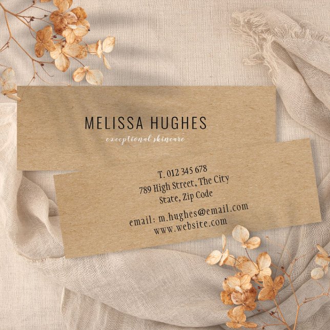 Enkel Modern Rustik Kraft Mini Visitkort (Simple Modern Rustic Kraft Mini Business Card)