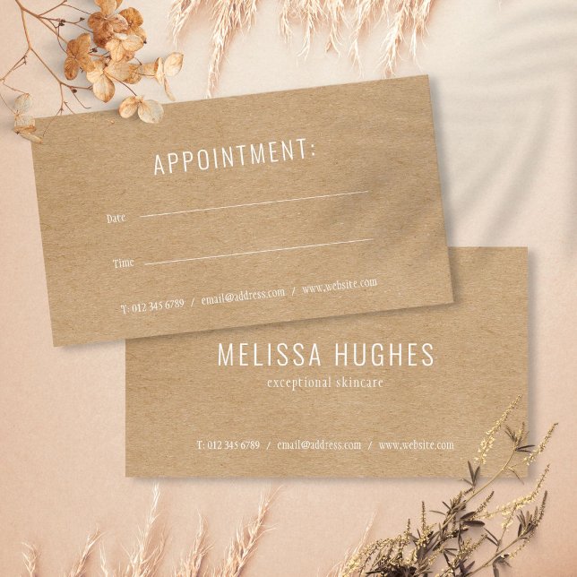 Enkel Modern Rustik Kraft Utnämningskort Visitkort (Simple Modern Rustic Kraft Appointment Card)