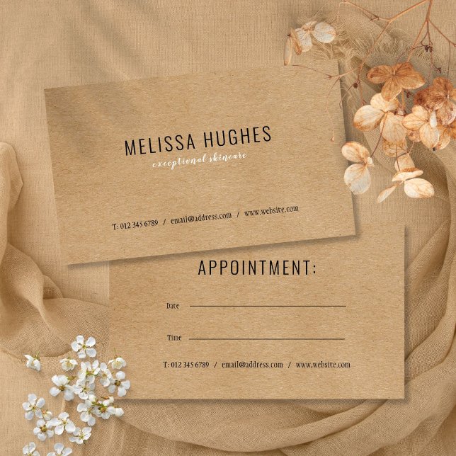 Enkel Modern Rustik Kraft Utnämningskort Visitkort (Simple Modern Rustic Kraft Appointment Card)