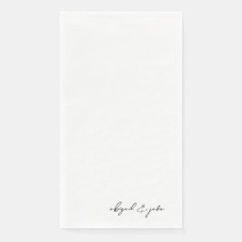 Enkel Modern Script Namn Bröllop Pappersservett