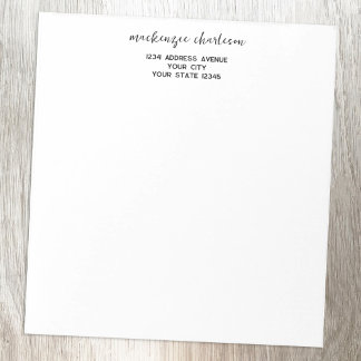 Enkel Modern Script Personlig Adress Anteckningsblock