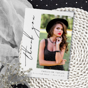 Enkel Modern Script Studenten Tack Kort