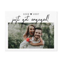 Enkel Modern Skrift Nyligen Engagerad Foto