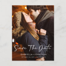 Enkel modern skrift Spara datumfoto Bröllop