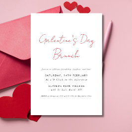 Enkel Modern skript Galentines Day Brunch Party Inbjudningar