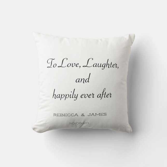 Enkel Modern Slogan Quote Bröllop Throw Cushion Kudde (Framsida)