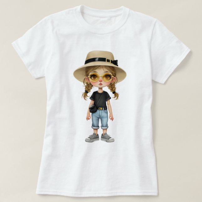 Enkel modern : Snyggt Girl T Shirt (Design framsida)
