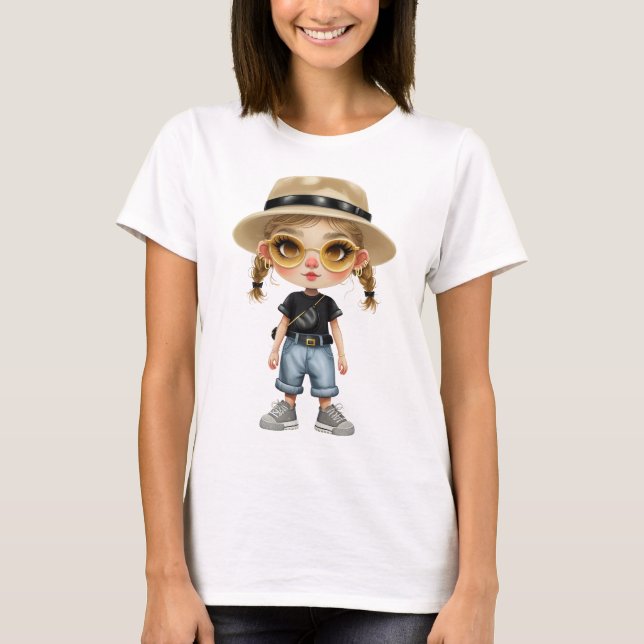Enkel modern : Snyggt Girl T Shirt (Framsida)