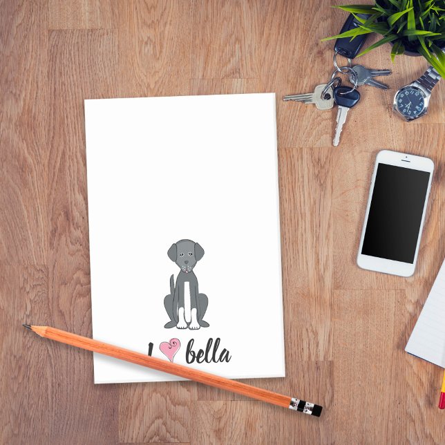 Enkel, modern Snyggt, svart vit Hund Post-it Block (Skapare uppladdad)