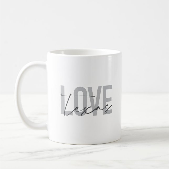 Enkel, modern, stads- och coola-design Kärlek Texa Kaffemugg (Vänster)