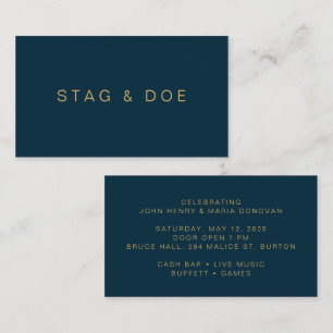 Enkel, modern Stag och Doe/Jack och Jill Biljett