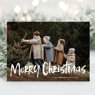 Enkel, modern stil för två foto-God jul Julkort