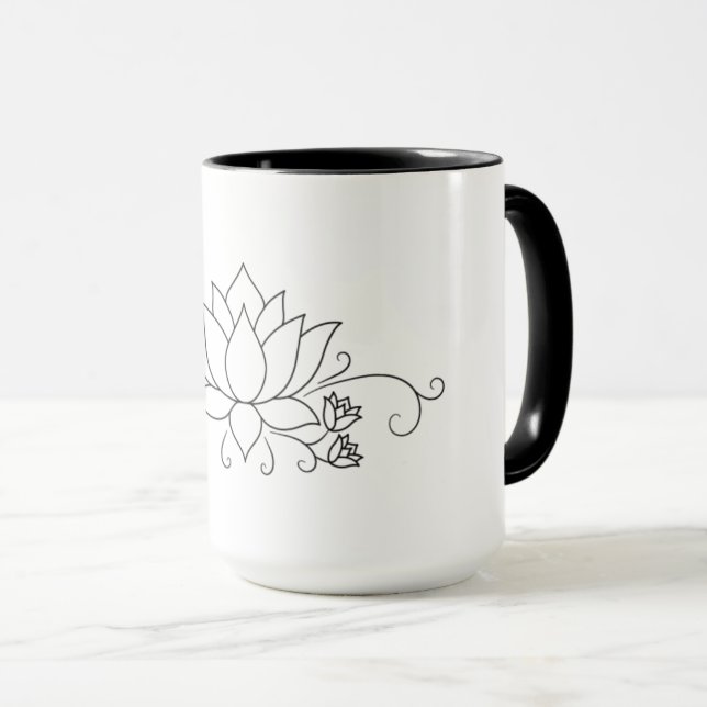 Enkel modern Stil med Blommigt design Mugg (Framsida höger)