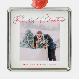 Enkel modern stil vår första jul Bröllop Julgransprydnad Metall