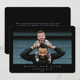 Enkel modern, stor, enkelfoto Gott nytt år Julkort