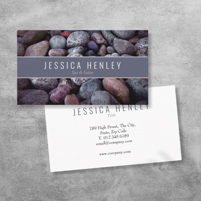 Enkel Modern Strandsten Visitkort (Simple Modern Beach Pebble Business Card)
