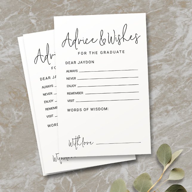 Enkel Modern Student-rådgivning och önskemål (Simple Modern Script Graduate advice & wishes)