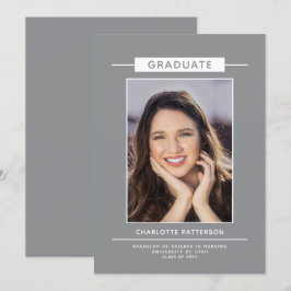 Enkel, modern Studenten-skript, fotoblå Grått