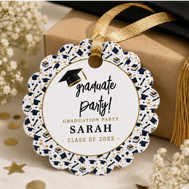 Enkel Modern Studentfest  Gåvor Etiketter (Simple Modern Graduation Party Favor Tags)