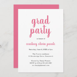 Enkel modern Studentfest Inbjudningar