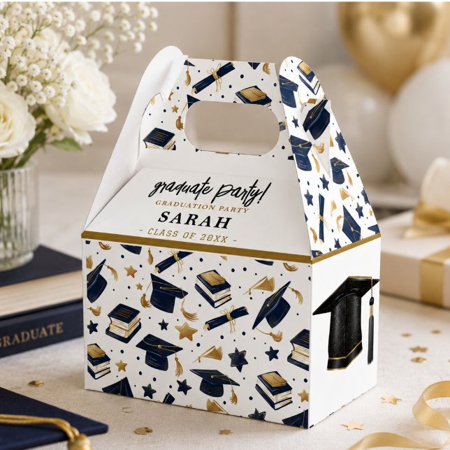 Enkel Modern Studentfest  Presentaskar (Simple Modern Graduation Party Favor Boxes)