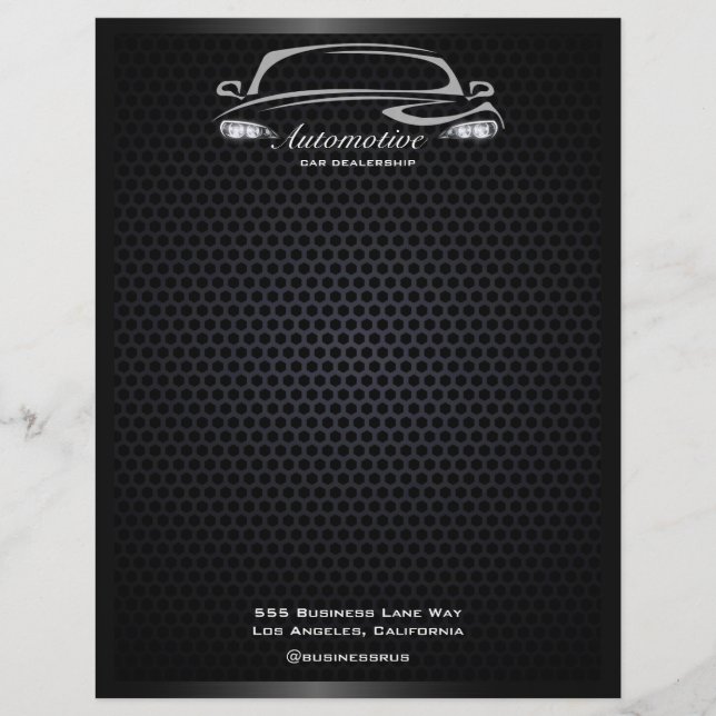 Enkel, modern, svart bilförsäljare, stor öppning reklamblad (Framsidan)