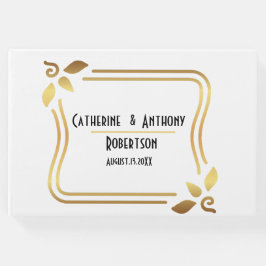 Enkel modern svart Bröllop Gästböcker