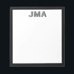 Enkel modern svart Monogram Anteckningsblock<br><div class="desc">Skapa ditt eget monogrampapper i personligen med anpassningsbar initialer eller namn i modern minimalistisk typografi.</div>