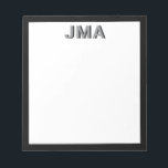 Enkel modern svart Monogram Anteckningsblock<br><div class="desc">Skapa ditt eget monogrampapper i personligen med anpassningsbar initialer eller namn i modern minimalistisk typografi.</div>