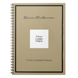 Enkel modern svart och tan spiral fotonotisbok anteckningsbok