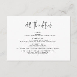 Enkel Modern Svart och Vit Alla Detaljer Tilläggskort