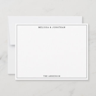 Enkel modern svart och vit än Gräns klassisk Anteckningskort