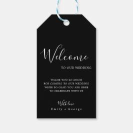 Enkel modern svart och vit Chic Bröllop Presentetikett