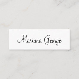 Enkel modern svart och vit Elegant Mini Visitkort