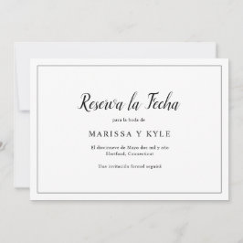 Enkel modern svart och vit Elegant spanska Spara Datumet