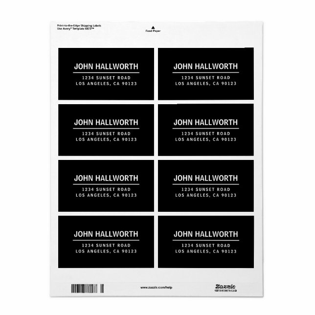 Enkel modern svart och vit fraktsedel (Helt Ark)